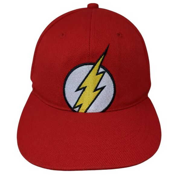 The Flash Snapback Hat Red One Size Adjustable Embroidered 6 Panel Six Flags - Picture 1 of 8